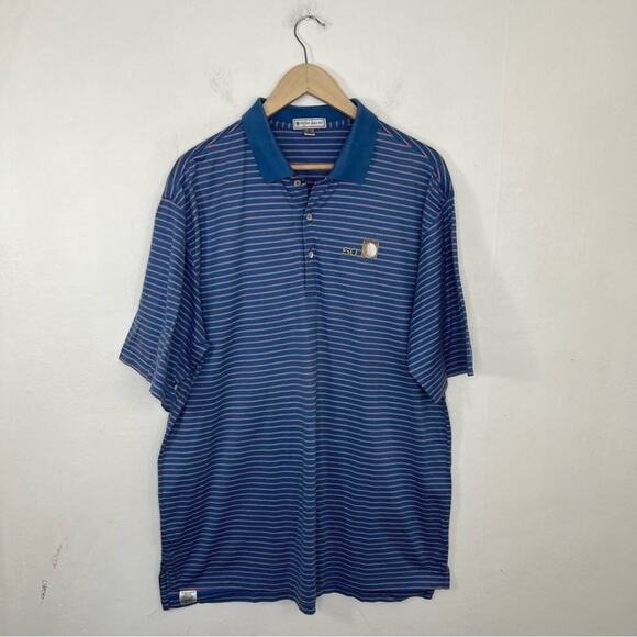 Lot of 2 Peter Millar Polo Performance Striped Golf Shirts Size Large - Picture 2 of 12